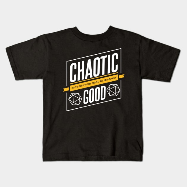Character Alignment Quotes - Chaotic Good Kids T-Shirt by Meta Cortex